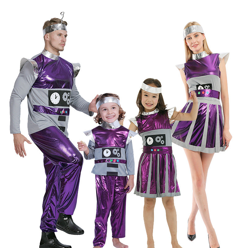 Purple Alien Robot Costume For Halloween Stage Performance