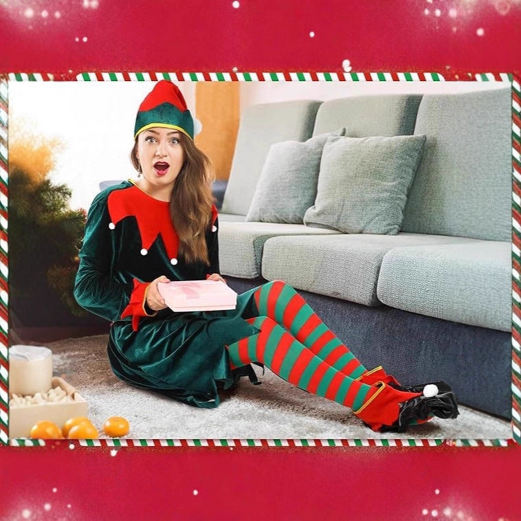 Christmas Elf Dress Women's Costume Set