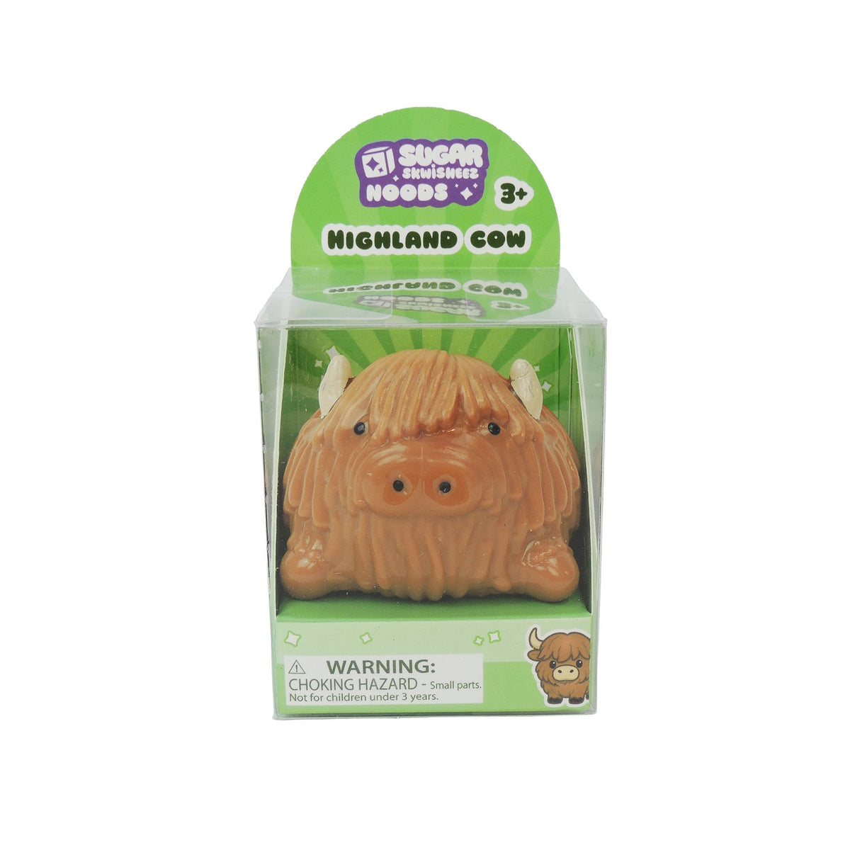 Toysmith Highland Cow Sugar Skwisheez 3 Inch Squishy Sensory Fidget Toy
