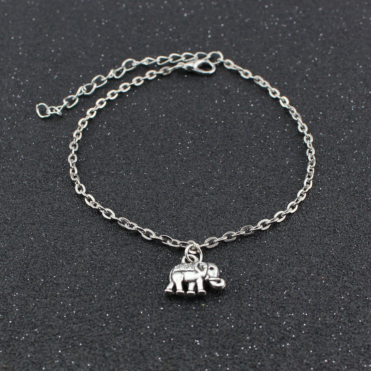 SILVER ELEPHANT PENDANT WOMEN'S ANKLET
