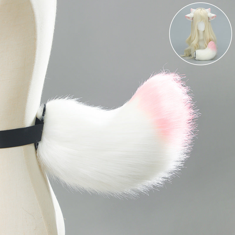 COS Sheep Ears Headband Tail Set Halloween Costume