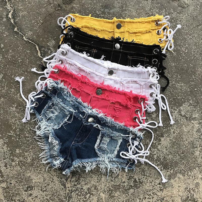 MINI SHORT STRINGS ROUGH EDGES RIPPED CLUB SHORTS
