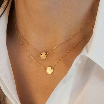 TRENDY WOMEN'S SOLID COLOR SEQUINS EMBELLISHED DOUBLE-DECK NECKLACE