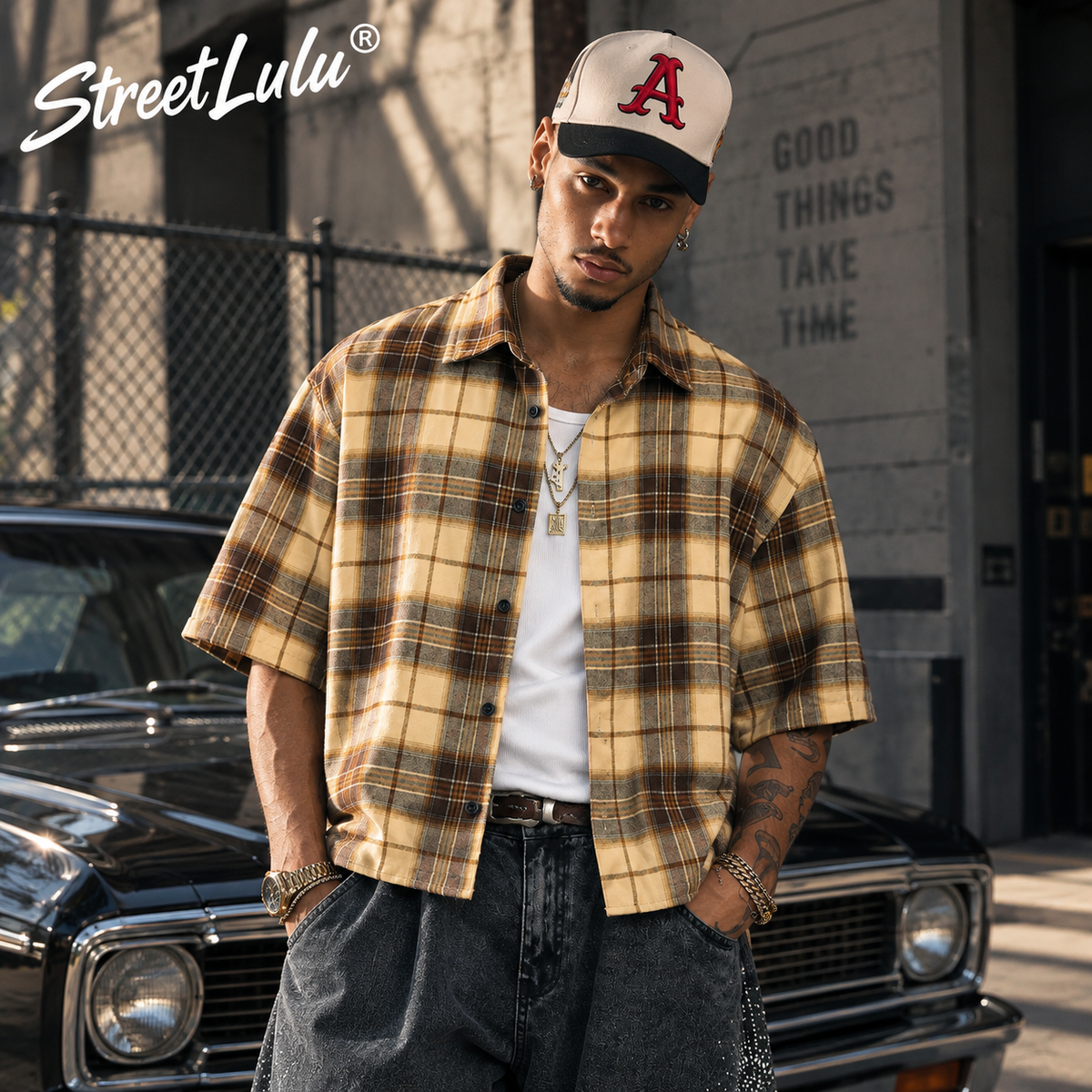 Y2K Plaid Cropped Shirt
