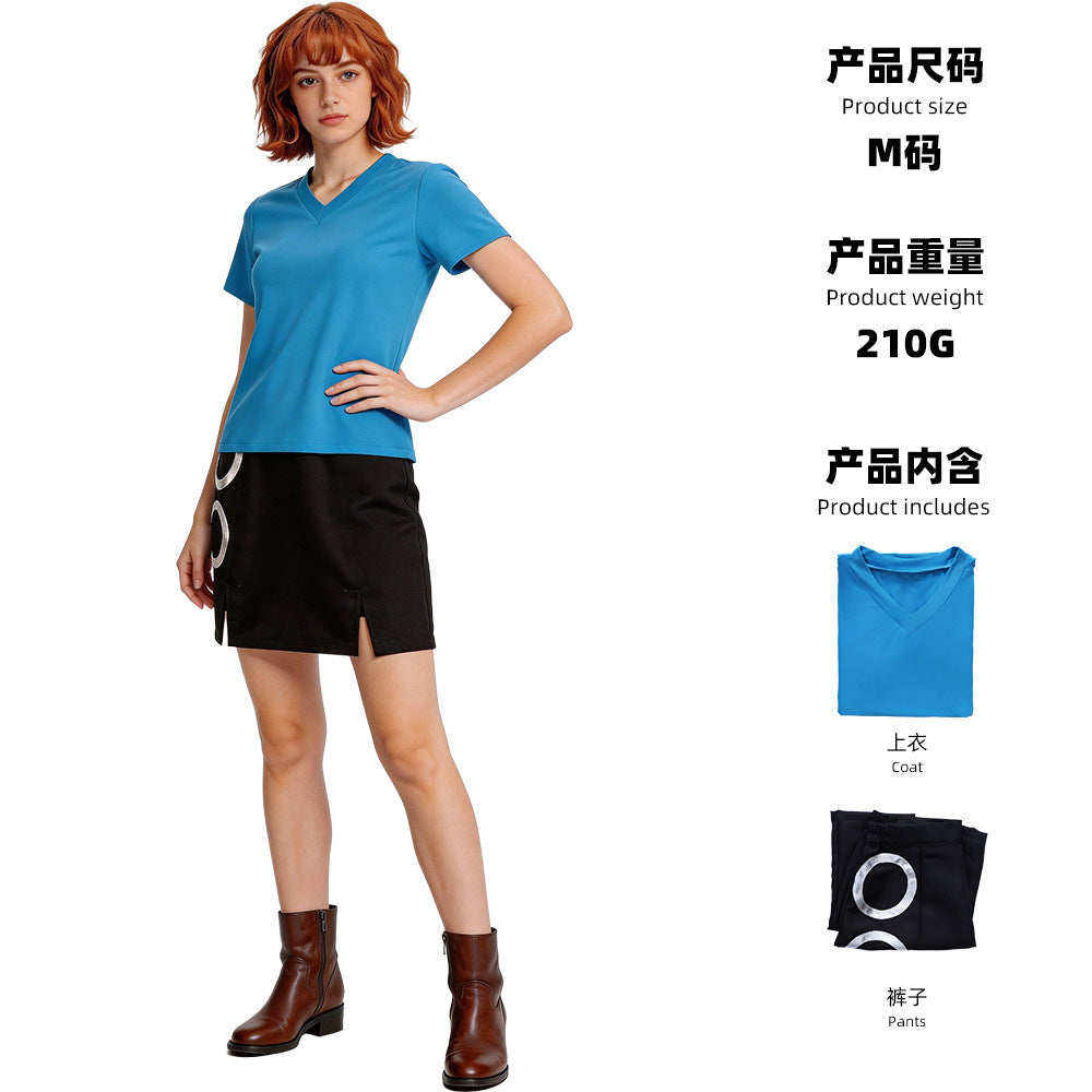 One Piece Season 2 Cosplay Costume: Nami And Luffy Short Sleeve Set