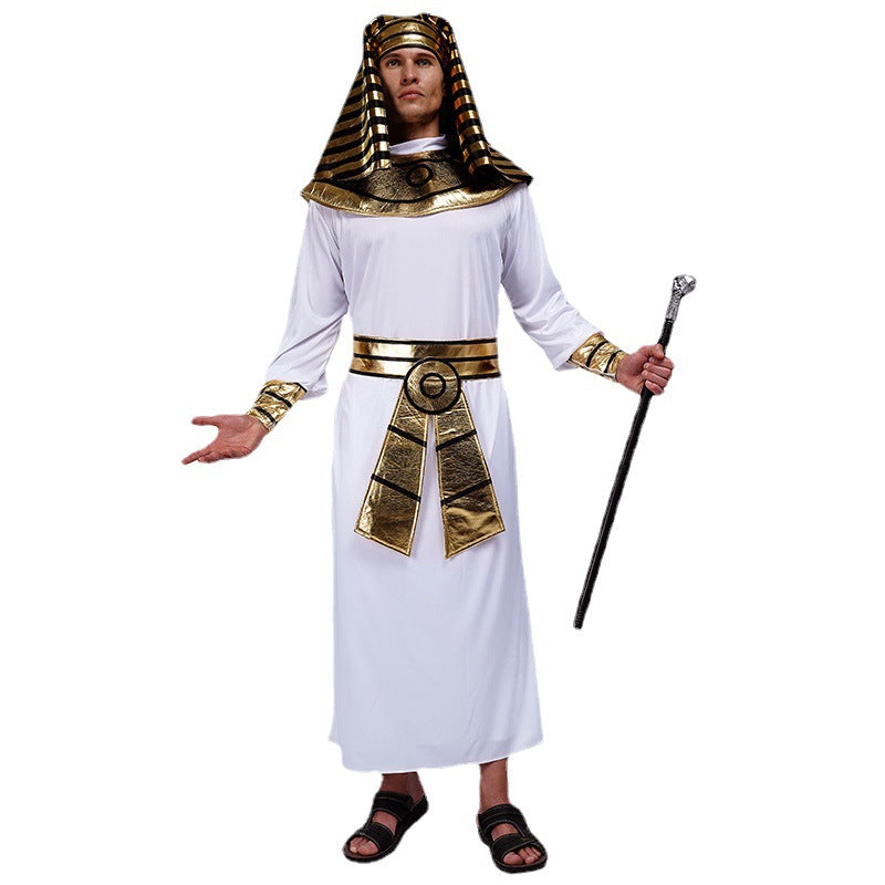 Egyptian Pharaoh Costume For Men, Halloween Adult King Robe