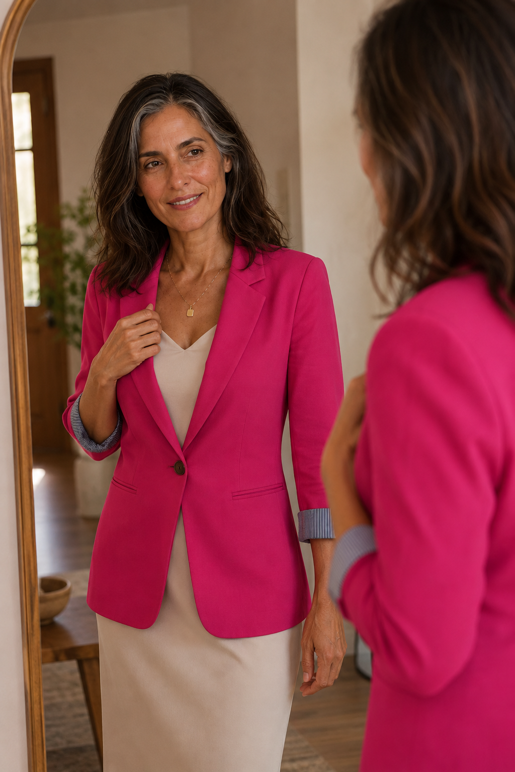 Soft-Knit Structured Lapel Blazer Cardigan