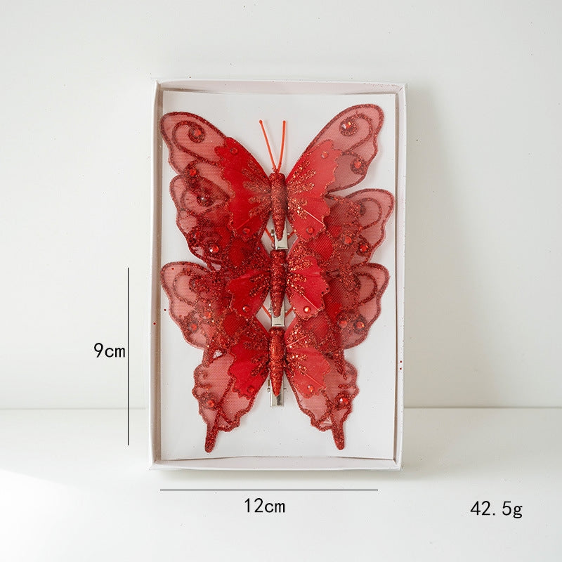 Christmas Fabric Butterfly Ornament