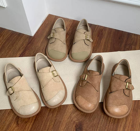 Vintage Round Toe Two Way Slip On Loafer Mules Flat
