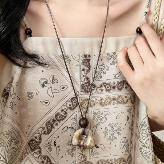 Retro Bohemian Casual Irregular Brown Hoop Necklace