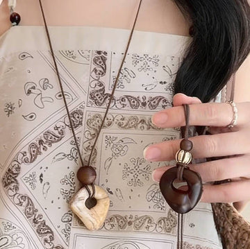 Retro Bohemian Casual Irregular Brown Hoop Necklace