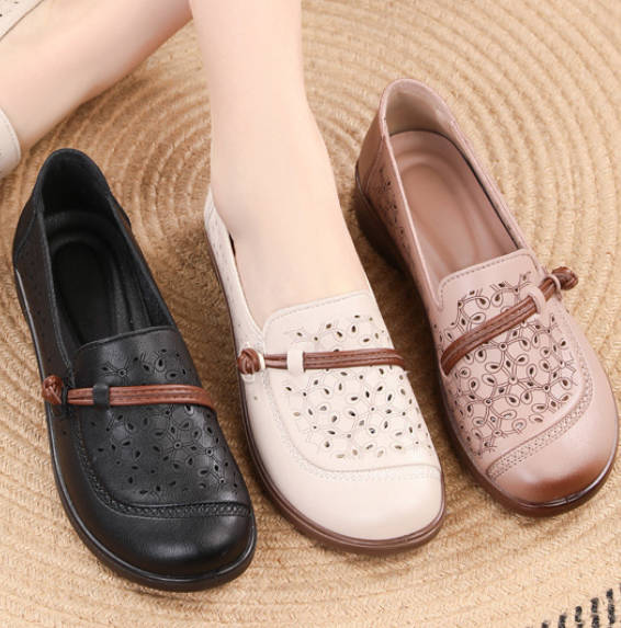 Summer Hallow Out Slip Resistant Breathable Loafers Flat