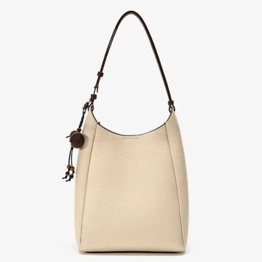Vintage Large Bucket Underarm Cowhide Single Shoulder Crossbody Bag