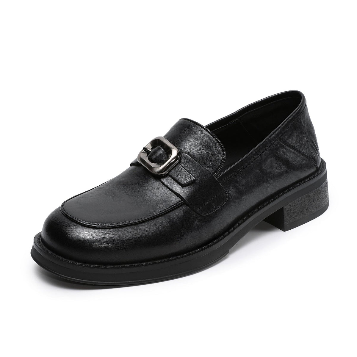 Vintage Elegant Leather Straped Slip-On Casual Loafers