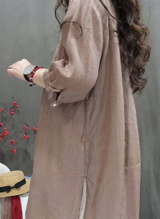 Vintage Casaul Cotton Linen Loose Half Sleeves Embroidered Top