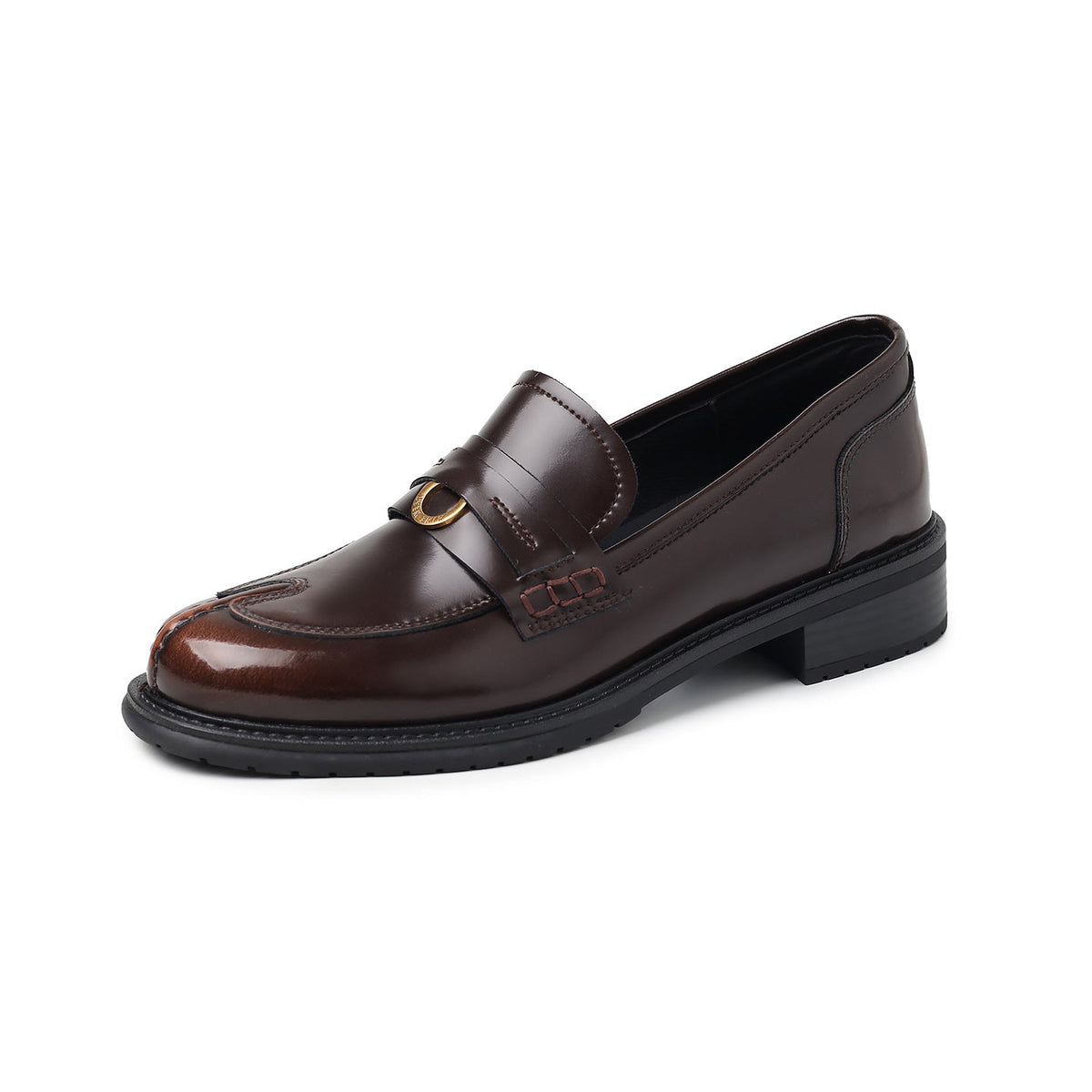 Vintage Genuine Leather Classic Round Toe Slip-On Loafers