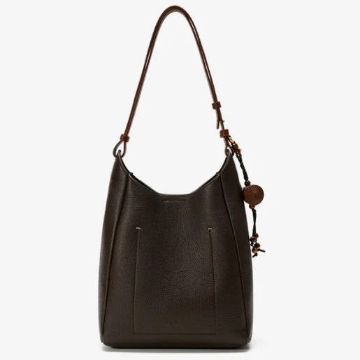 Vintage Large Bucket Underarm Cowhide Single Shoulder Crossbody Bag