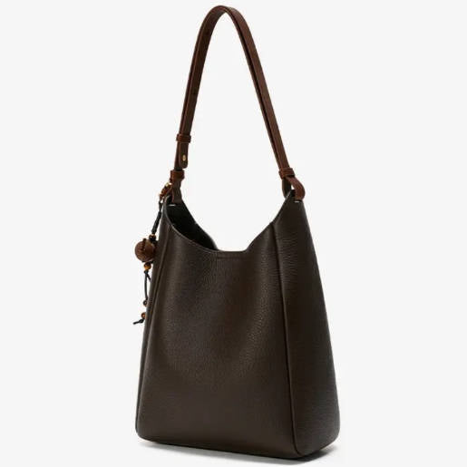 Vintage Large Bucket Underarm Cowhide Single Shoulder Crossbody Bag