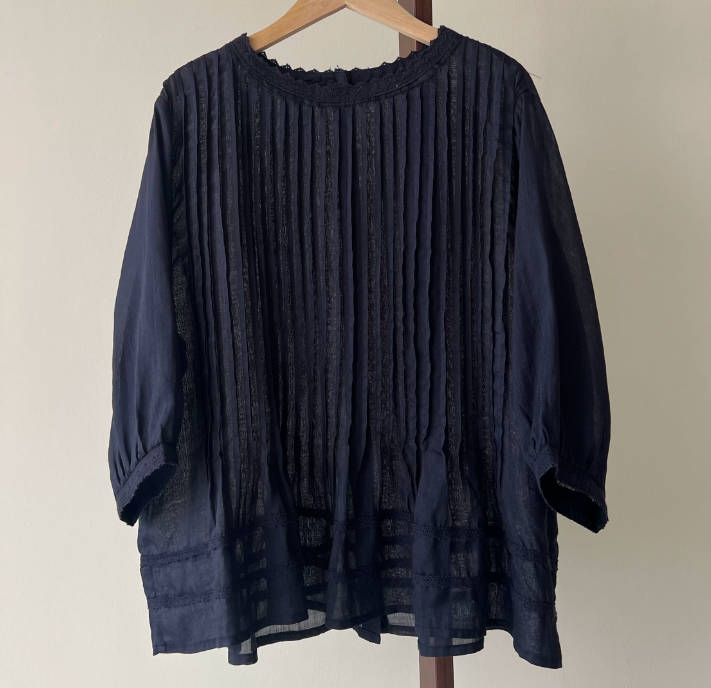 Summer Women Ramie Solid Color Ruffled Lace Half Sleeves Top