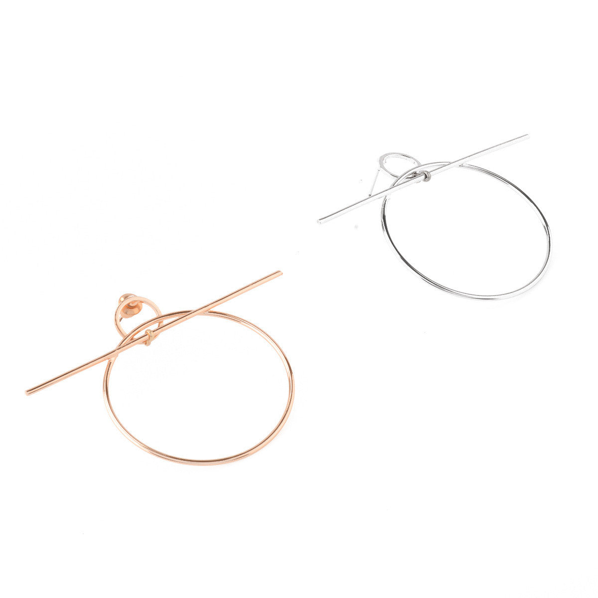 RETRO CIRCLE CROSS STUD EARRINGS