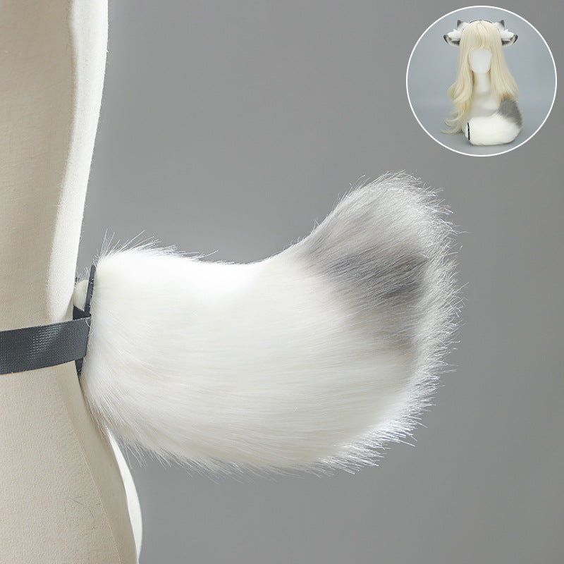COS Sheep Ears Headband Tail Set Halloween Costume
