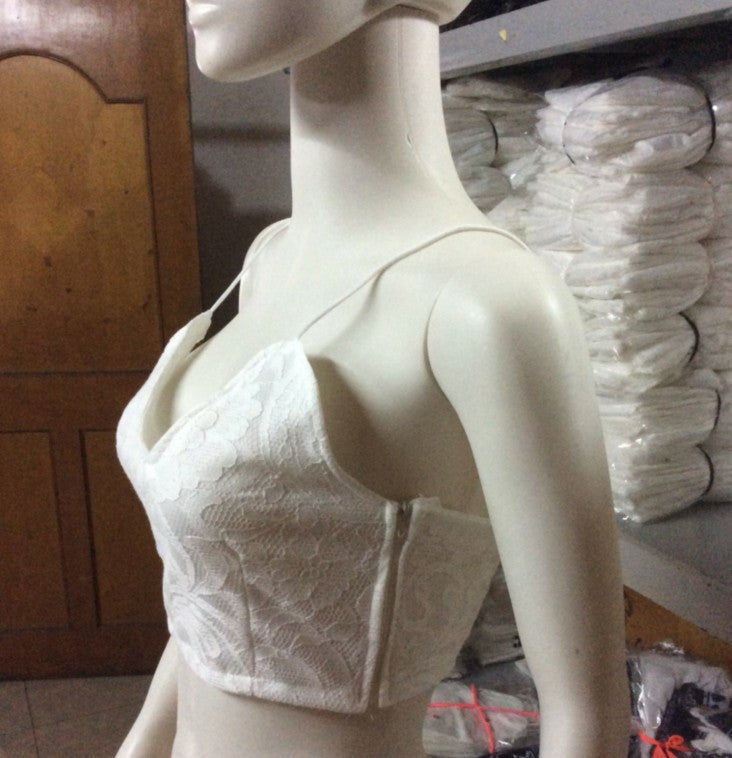 HIGH ELASTIC FORCE LACE SPAGHETTI STRAP CROP TOP FASHION VEST-1