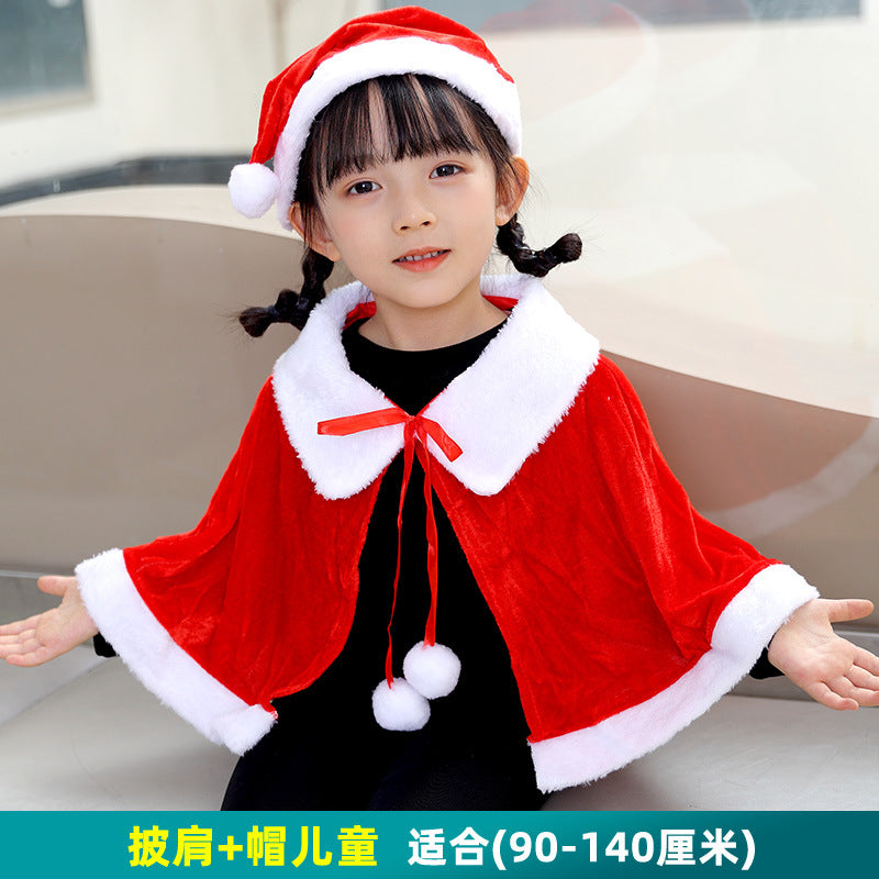 Christmas Velvet Cape Children's Performance Costume Wholesale