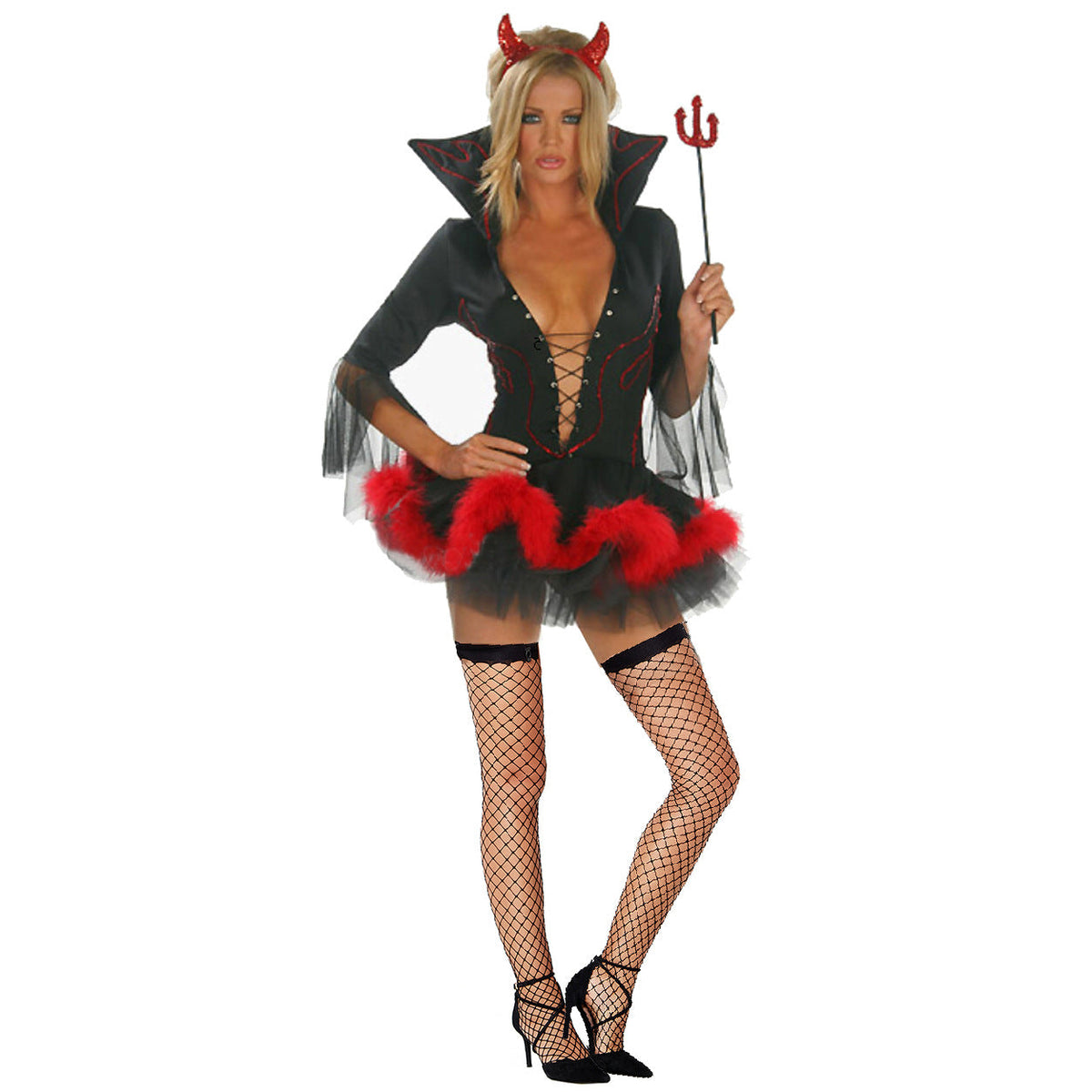 Women's Halloween Devil Costume Vampire Queen Cosplay Suit S-XL