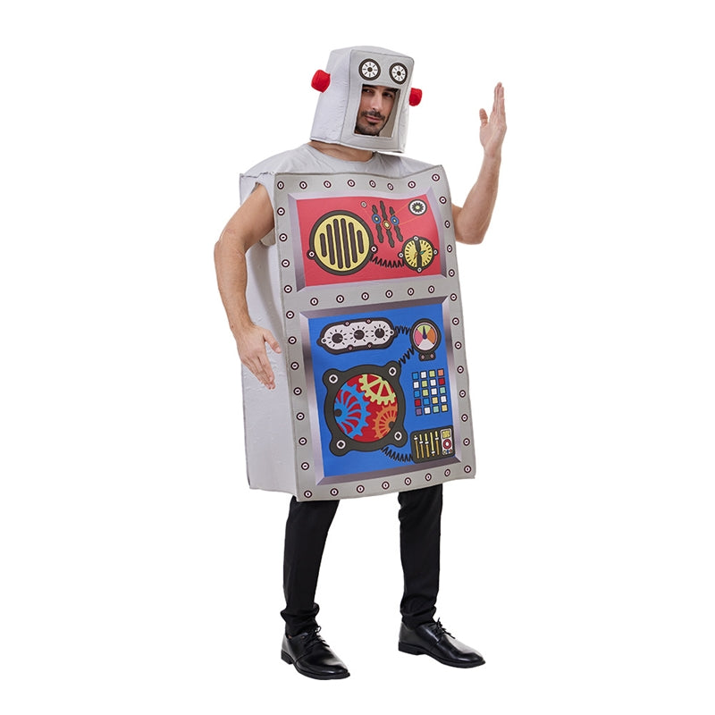 Adults Sponge Robot Cosplay Halloween Party Stage Costume