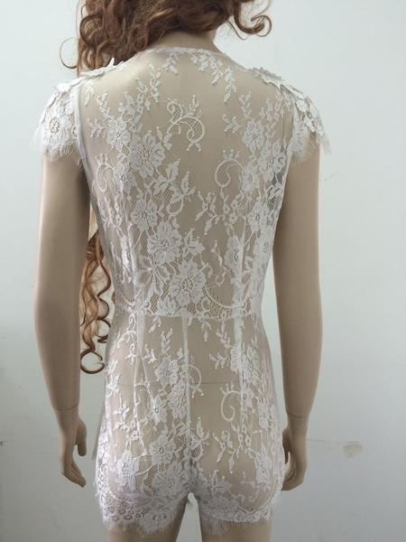 HALTER WHITE LACE TRIANGLE JUMPSUIT