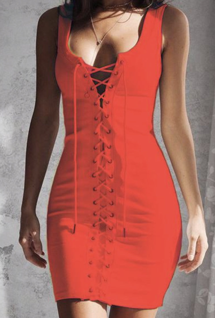 PURE COLOR IRREGULAR HOLLOW OUT STRAPS BACKLESS FASHION SHORT DRESS