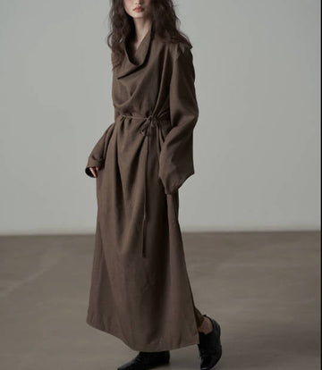 Women Elegant High-end Turtleneck Slim-Fit Long Split Dress