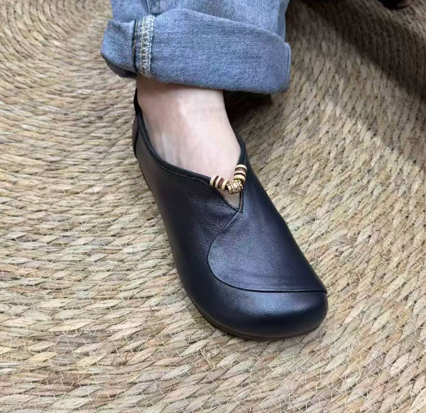 Retro Casual Genuine Leather Round Toe Soft Sole Loafers