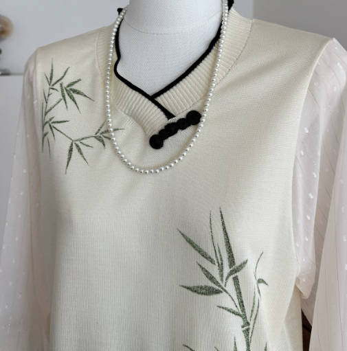 Vintage Chic Lightweight Long Sleeve Loose Knit Blouse