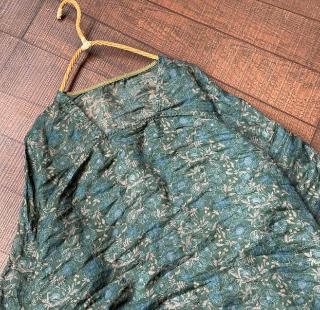 Vintage Casual Loose Ramie Digital Print Square Neck Top