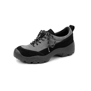 Outdoor Sheepskin Leather Sueded Patchwork Sports Lace-Up Sneakers
