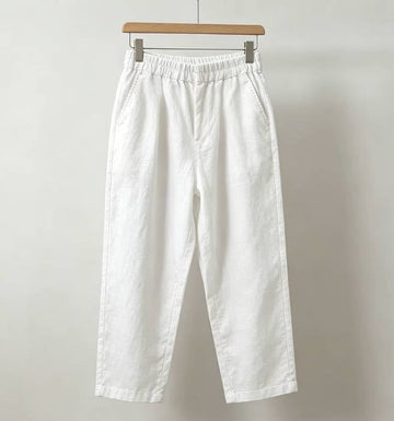 Spring Cotton Linen Casual  Elastic Waist Loose Harem Pants