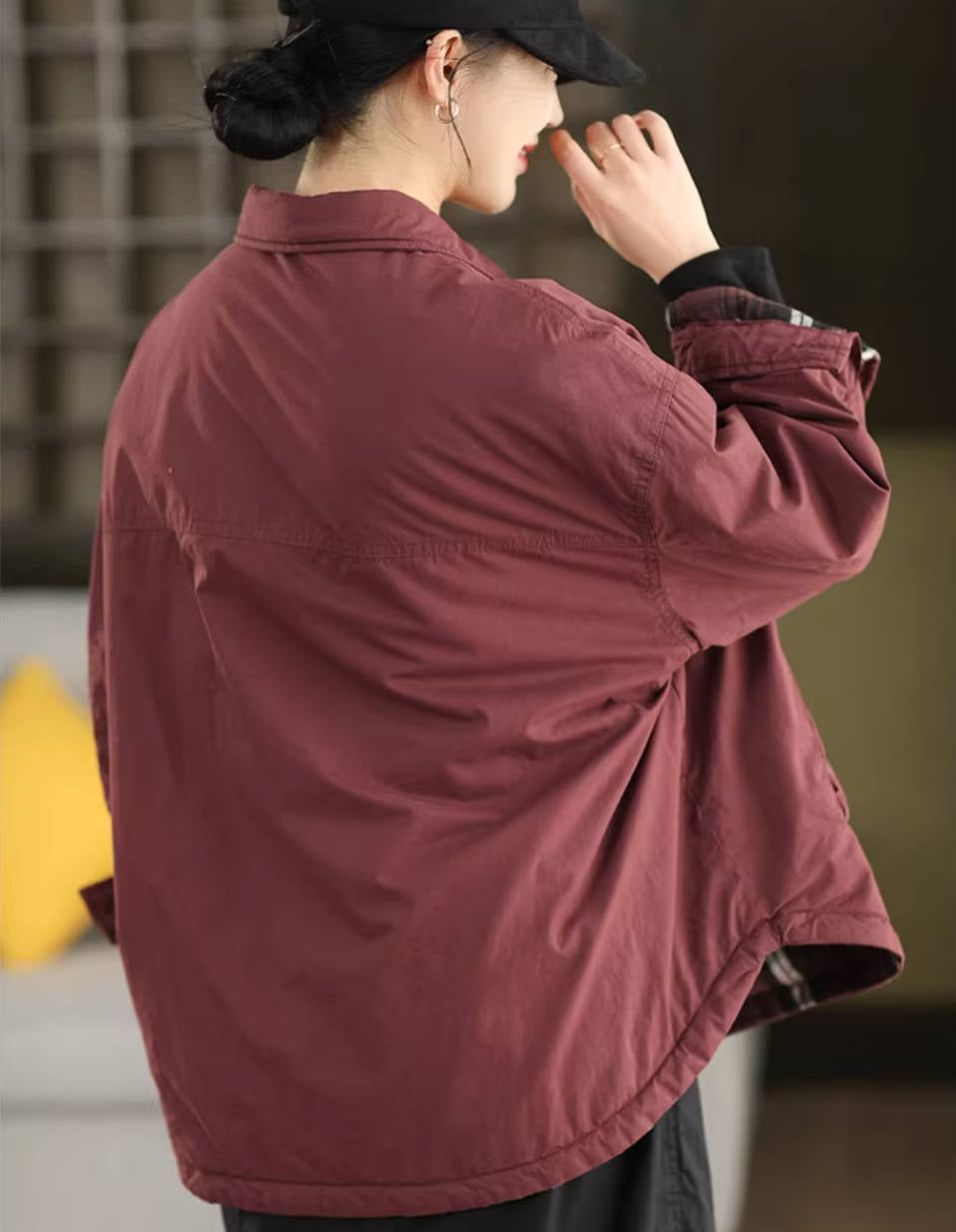 Winter Casual Cotton Solid Color Cotton-In Warm Thick Shirt Coat