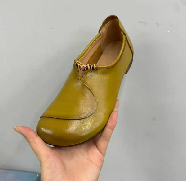 Retro Casual Genuine Leather Round Toe Soft Sole Loafers