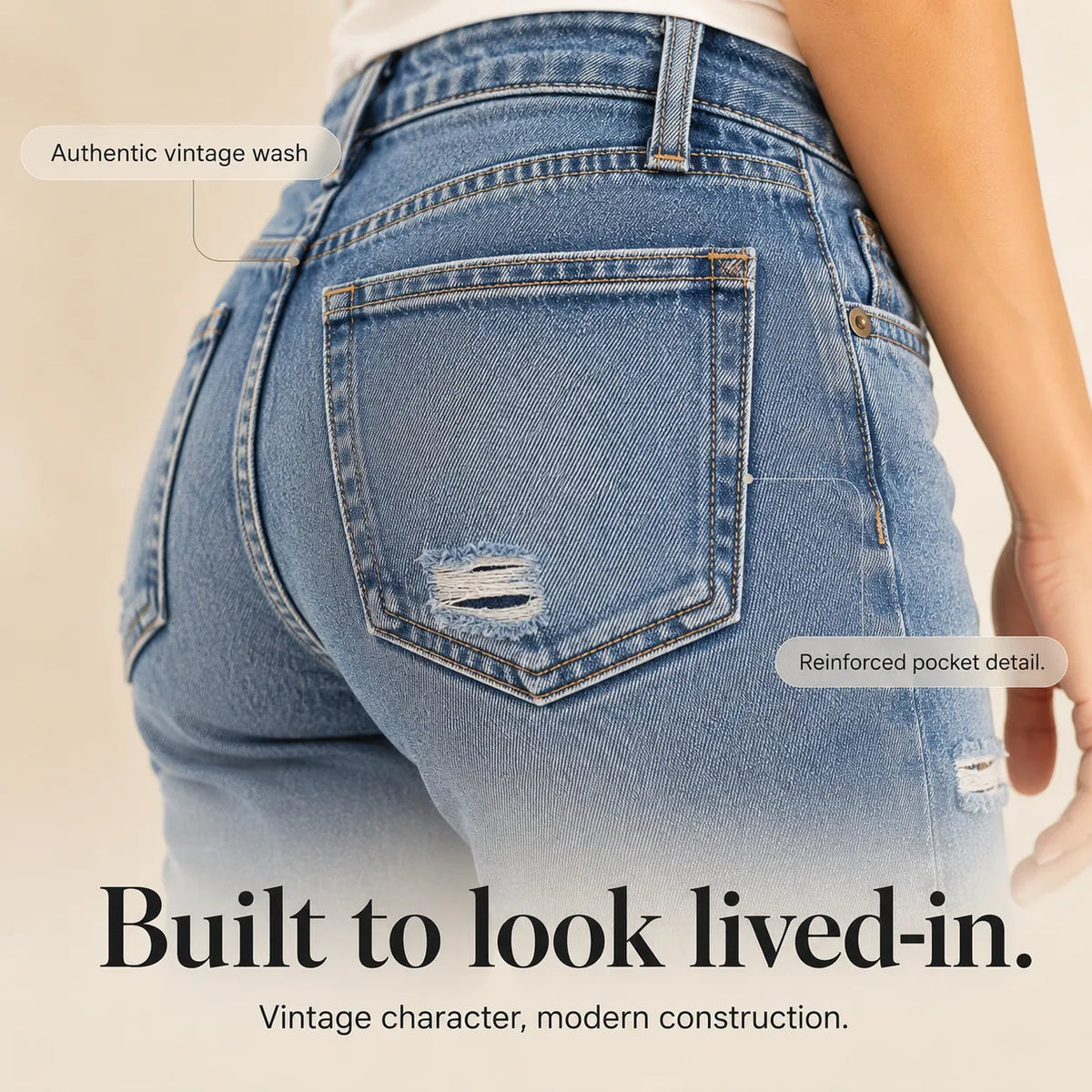 Soft Stretch Distressed Cropped Jeans for Women