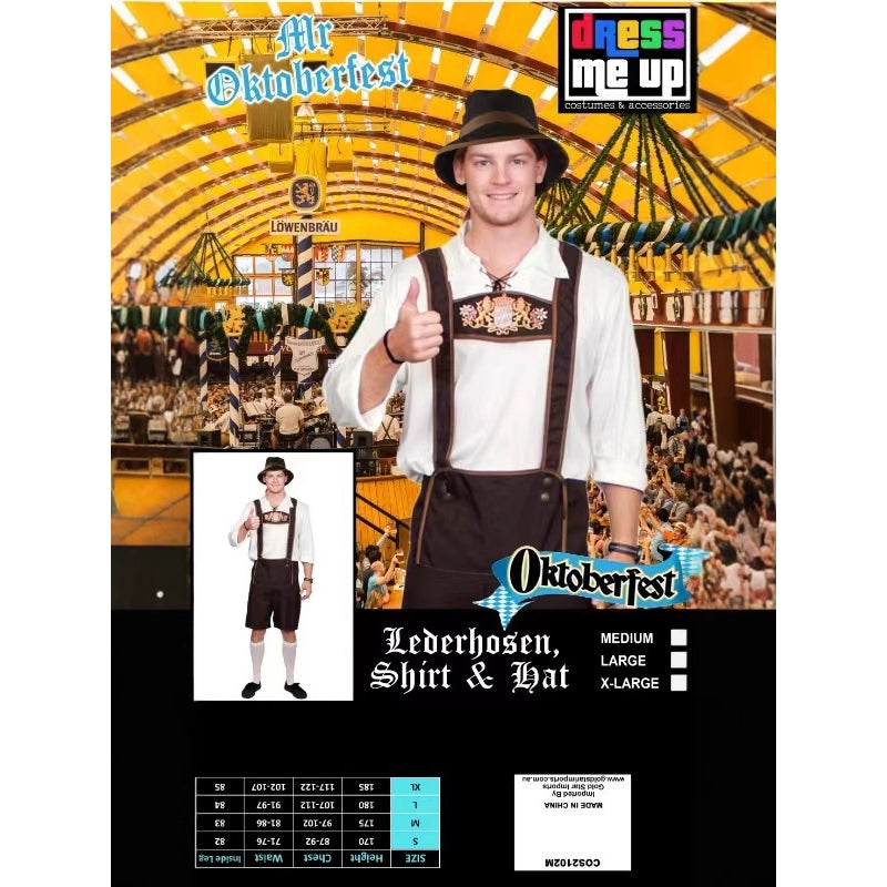Halloween Beer Brown Overalls Costume Set For Parties