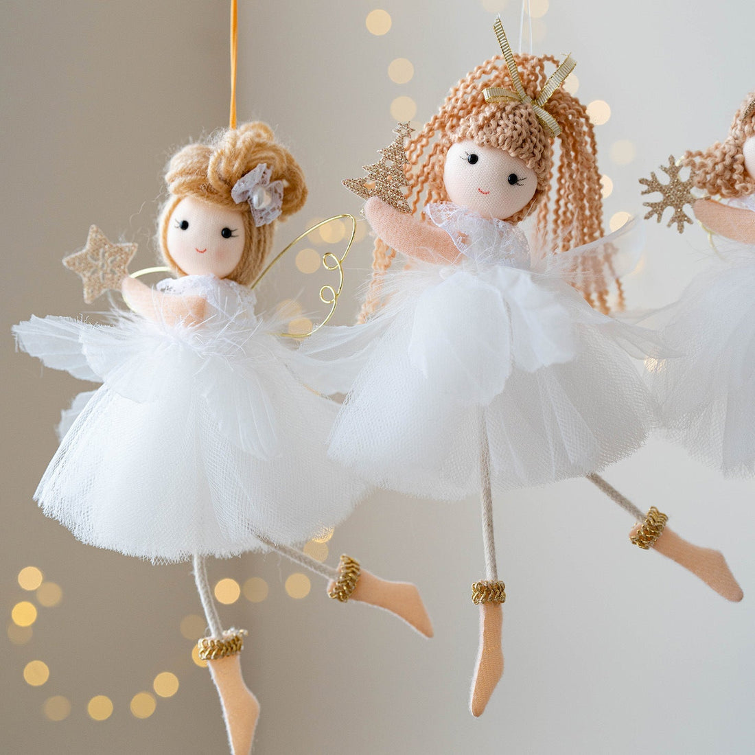 Christmas Decor White Tulle Skirt Angel Girl Ornament