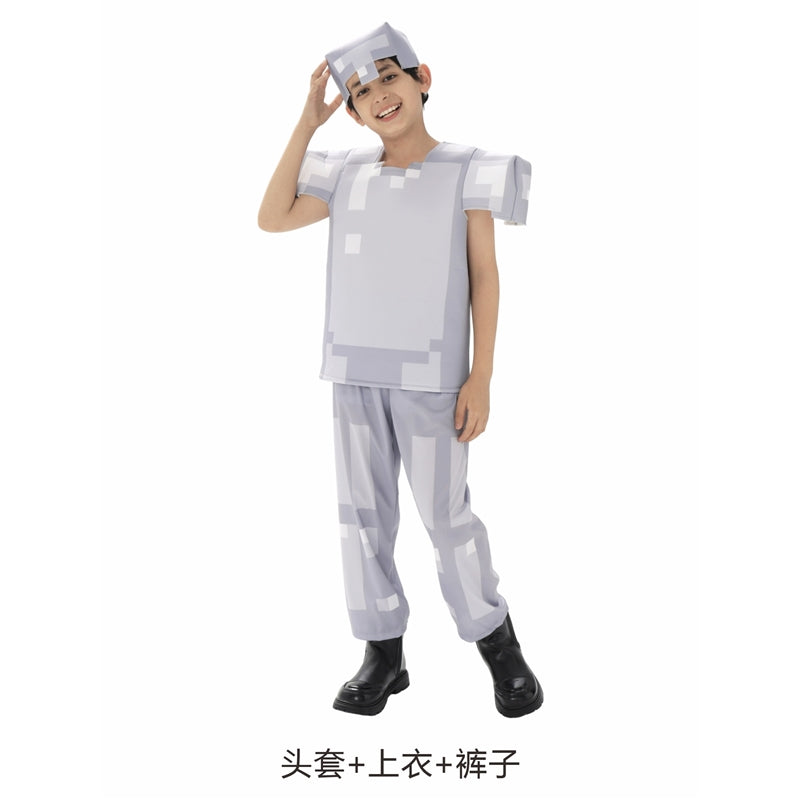 Minecraft Kids Cosplay Costume Full Series Halloween Performance Outfit