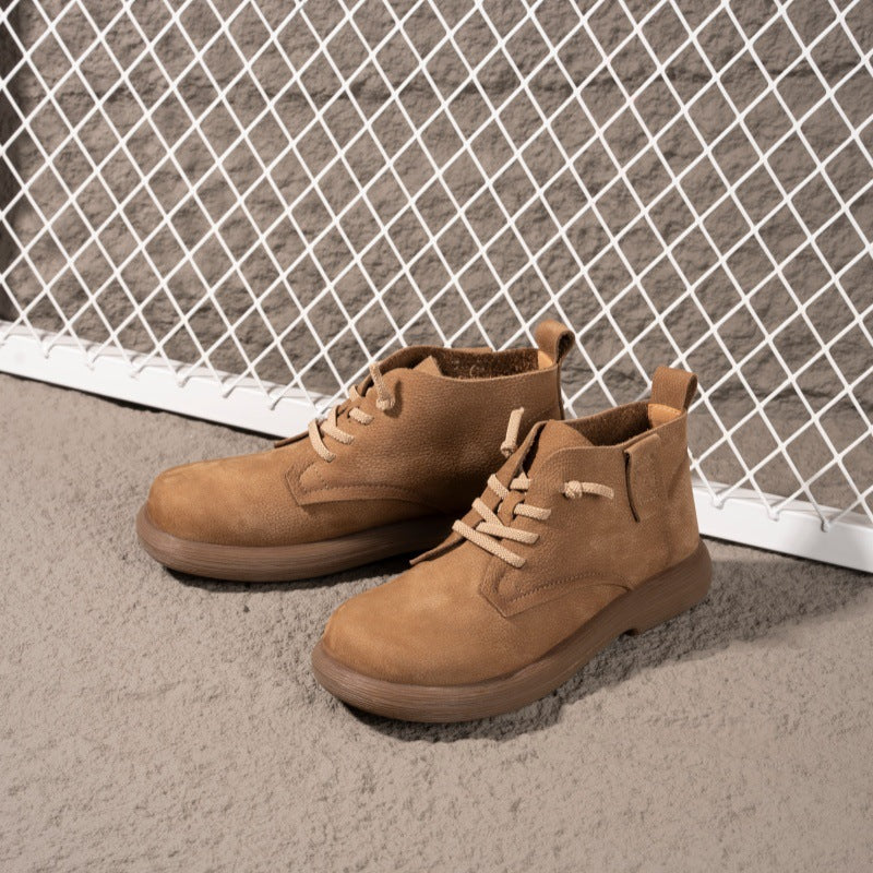 Retro Sueded Leather Plus Size Casual Versatile Fashion Flat Shoes