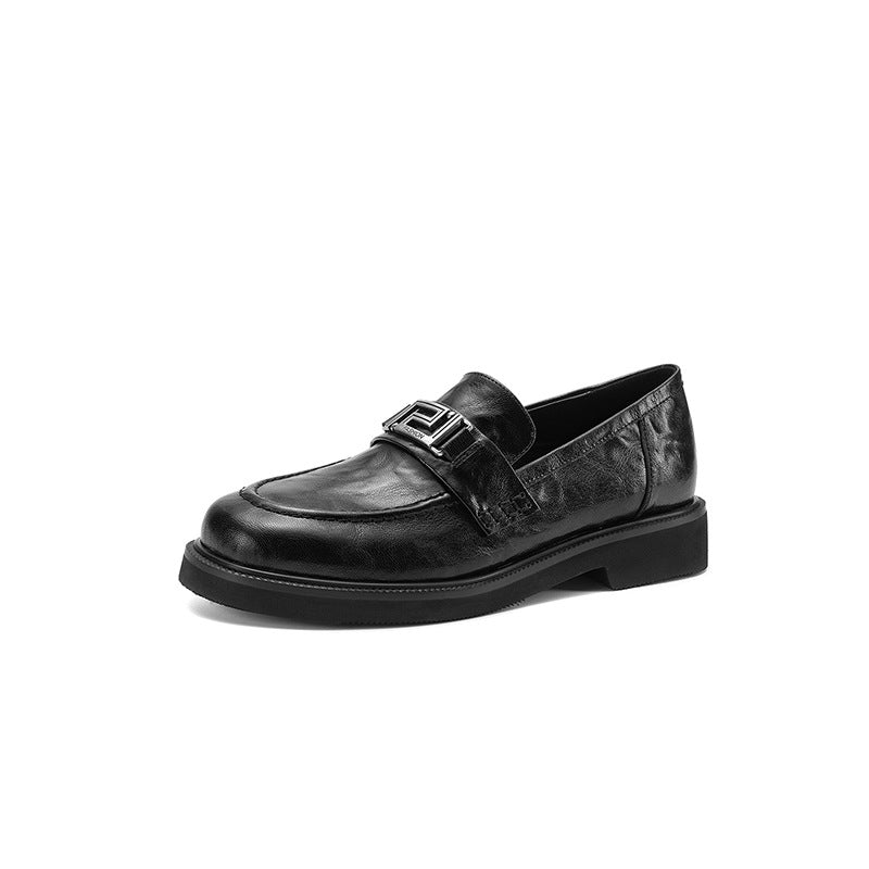 Vintage Sheepskin Leatther Round Toe Comfy Soft Flat Sole Loafers