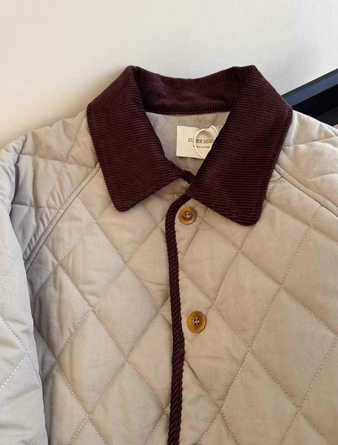 Winter Fashion Cotton Plaid Patchwork Warm Loose Coat