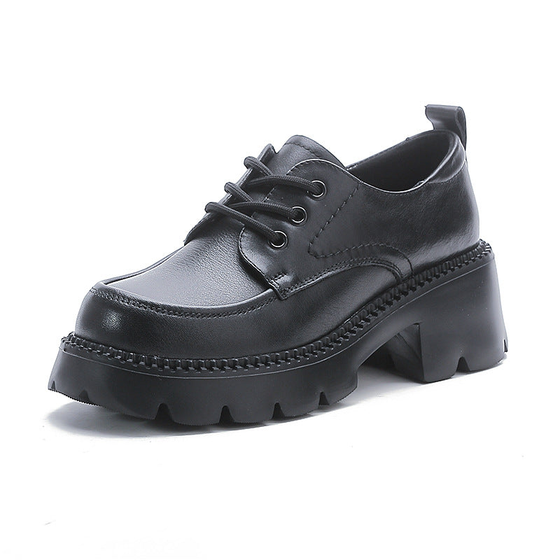 Spring Leather Retro Platform Stylish Comfy Slip-On Shos