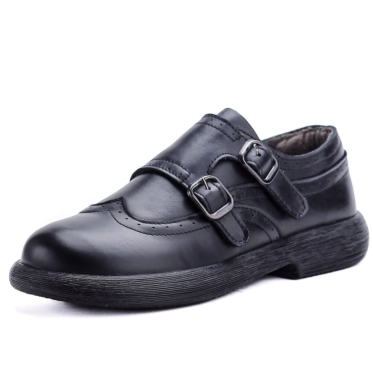Spring Top Leather Retro Straped Casual Soft Sole Versatile Slip-On Shoes