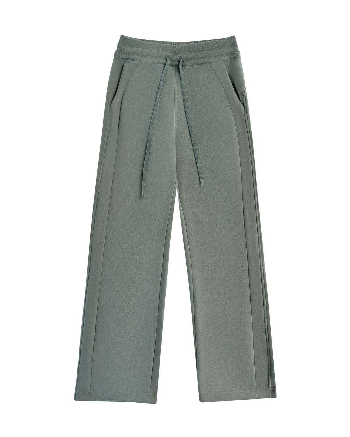 Cotton Casual Sports High Elastic Waist Lace-Up Fleece-Lined Pants