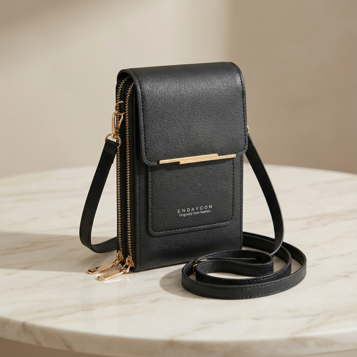 Touch through crossbody phone purse